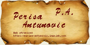 Periša Antunović vizit kartica